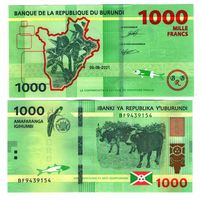Бурунди 1000 франков 2021 год UNC