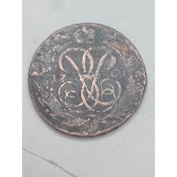 Российская империя Копейка 1760 года .