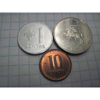 Три монеты Литвы/1 с рубля!