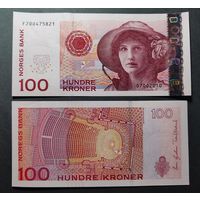 Норвегия, 100 крон 2010 г, P-49e (F, оперная певица Кирстен Флагстад), UNC