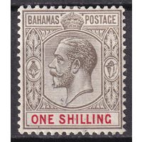 107.BrKCI. Великобритания. Колонии. Багамские острова. Стандарт. Георг V. 1912 г. 1 Sh. Mi.#41.