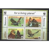 Азербайджан 2011. Птицы. Орлы WWF сцепка 4 марки (412)