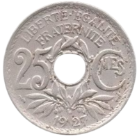 ФРАНЦУЗСКАЯ РЕСПУБЛИКА. 25 САНТИМОВ 1927
