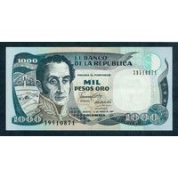 Колумбия 1000 песо 1991 год, aUNC