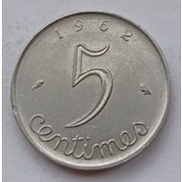 Франция 5 сантимов 1962 год, AU