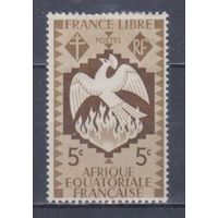 [1452] Французские колонии. Французская Экваториальная Африка 1941. Птица Феникс.5с. МН