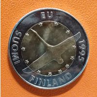 Финляндия 10 марок, 1995 г., Вступление Финляндии в Европейский союз, KM# 82