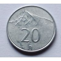 Словакия. 20 геллеров 1993 года.