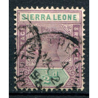Британские колонии - Сьерра-Леоне - 1896/97г. - королева Виктория, 1/2 P - 1 марка - гашёная [Mi 24]. #4-B5-130-A-1