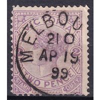 108.Aust. Великобритания. Австралийские штаты. Виктория. Стандарт. 1886 г. 2p. Mi.#102.