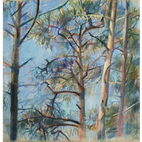 "Солнце в лесу". Картина, пастель