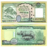 Непал 100 рупий 2019 год UNC  (Носороги)