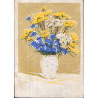 Подписанная открытка 1963г. "Полевые цветы" худ. В. Алимова