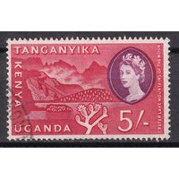 272.BrK. Великобритания. Колонии. Кения, Уганда и Танганьика. Флора, фауна и пейзажи. Елизавета II. 1960 г. 5Sh. Mi.#121.