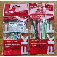 Термоусадочная трубка ТУТ-2/1, 7 цветов по 3шт 10см, EKF