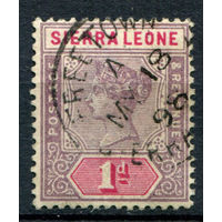 Британские колонии - Сьерра-Леоне - 1896/97г. - королева Виктория, 1 P - 1 марка - гашёная [Mi 25]. #4-B5-130-A-1