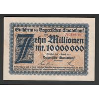 Германия Бавария 10 000 000 марок 1923 года. Состояние UNC!