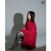 Шикарная шуба полушубок мех лама натуральный. Цвет пыльный Бордо. Супертрендовая вещь  2025 2026 самого топового цвета!  Ультрамодная дорогая стильная шубка.  Италия.   Смотрится ну просто восхититель