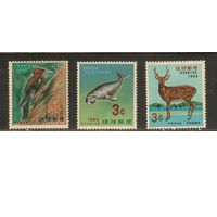 Рюкю ос-ва(Япония)-1966 ,(Мих.169-171)  **  ,  Фауна,