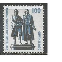 ФРГ. Памятник Гёте и Шиллеру. Веймар. 1997г. Mi#1934.
