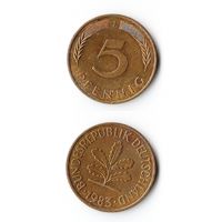 5 пфеннигов Германия 1983 года(J)