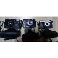 Фотоаппараты Эликон.Вилия.Смена.Взводятся.Щелкают.