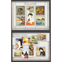 Японская живопись. Сан-Томе и Принсипе. 2006. 1 малый лист и 1 блок. Michel N 2804-2807, бл557 (24,0 е)