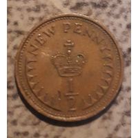 1/2 новых  пенни 1971 Великобритания
