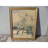 Картина Грачи прилетели Саврасов А.Репродукция.70-е г.С рубля.