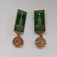 Значок СССР Олимпиада 1980, набор из 2х шт
