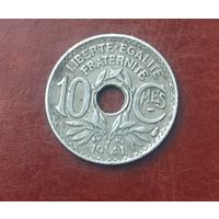 Монета Франция 10 сантимов 1941 г.