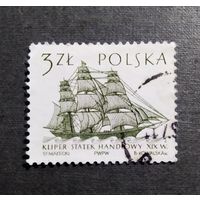 Марка Польша 1964 год Парусник