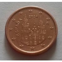 1 евроцент, Испания 2024 г., AU
