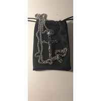 Цепочка с крестиком. Новая. Сталь с покрытием GP 1166