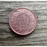 Werty71 Британская Индия 1/2 0,5 пол пайса 1939 Георг 6 пайс