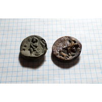 Запонки старинные, с сюжетом, крупные.