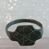 Перстень старинный с рисунком "Засеянное поле" , ВКЛ
