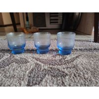 Рюмки голубое стекло СССР