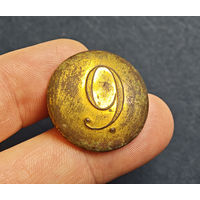 Пуговица РИА полк N9, офицер, большая, 1830-1862, сохран!