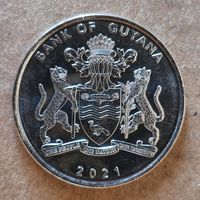 Гайана 100 долларов, 2021 г., 55 лет Независимости, UC# 203