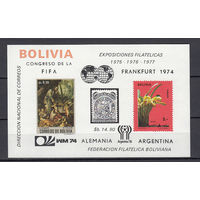 Живопись. Орхидеи. Боливия. 1974. 1 блок. Michel N бл44 (160,0 е)