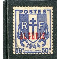 Французский Алжир. Герб. Надпечатка. 50с