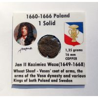 Солид Яна II Казимира Ваза (1648-1668). Литва. В холдере 5х5 см.