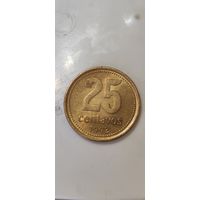 Аргентина 25 сентавос 1992
