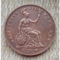 Великобритании 1 пенни 1856 года. Королева Виктория. Британия. Предложи свою цену или обмен!