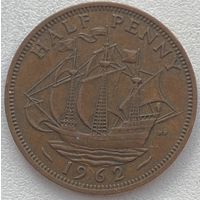 Великобритания 1/2 пенни 1962 г.