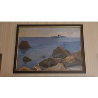 Довгялло Михаил Хрисанфович 1908-1978г (Член С/Х БССР) Картон масло "море"Р24-35см