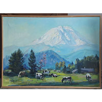 "Утро в горах" картина маслом 113х75 см