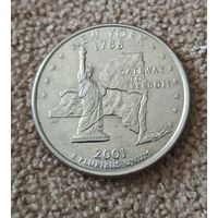 США 25 центов, 2001 Нью-Йорк D