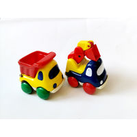 Машинка. Грузовик. Экскаватор. Набор из двух машин.Винтаж 90 -е годы.